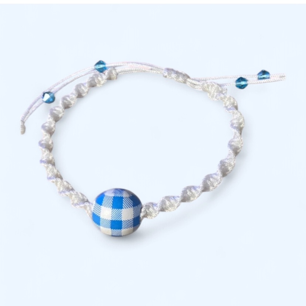 Blue and White friendship Woven Adjustable  Bracelet